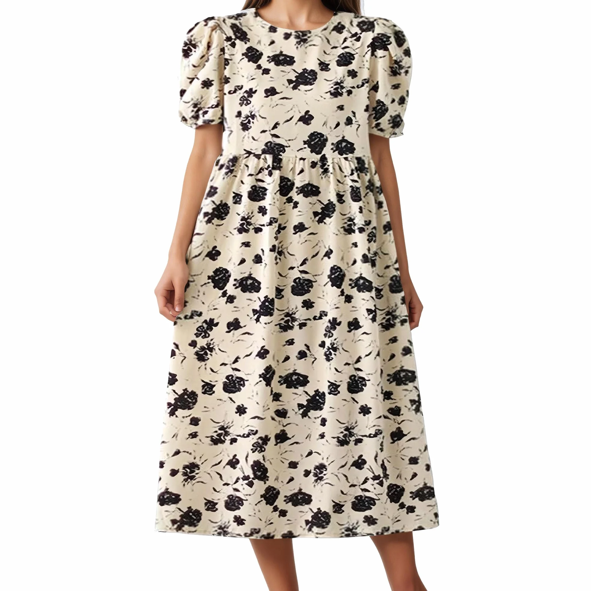 Robe de maternité à séchage rapide, manches courtes, col en goutte, élastique