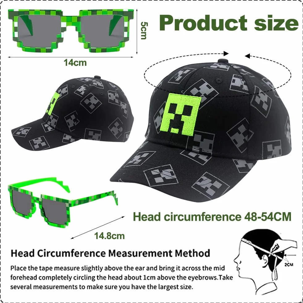 Casquette Baseball Enfant 2 Pièces Chapeau Réglable Animé Visière Adjustable