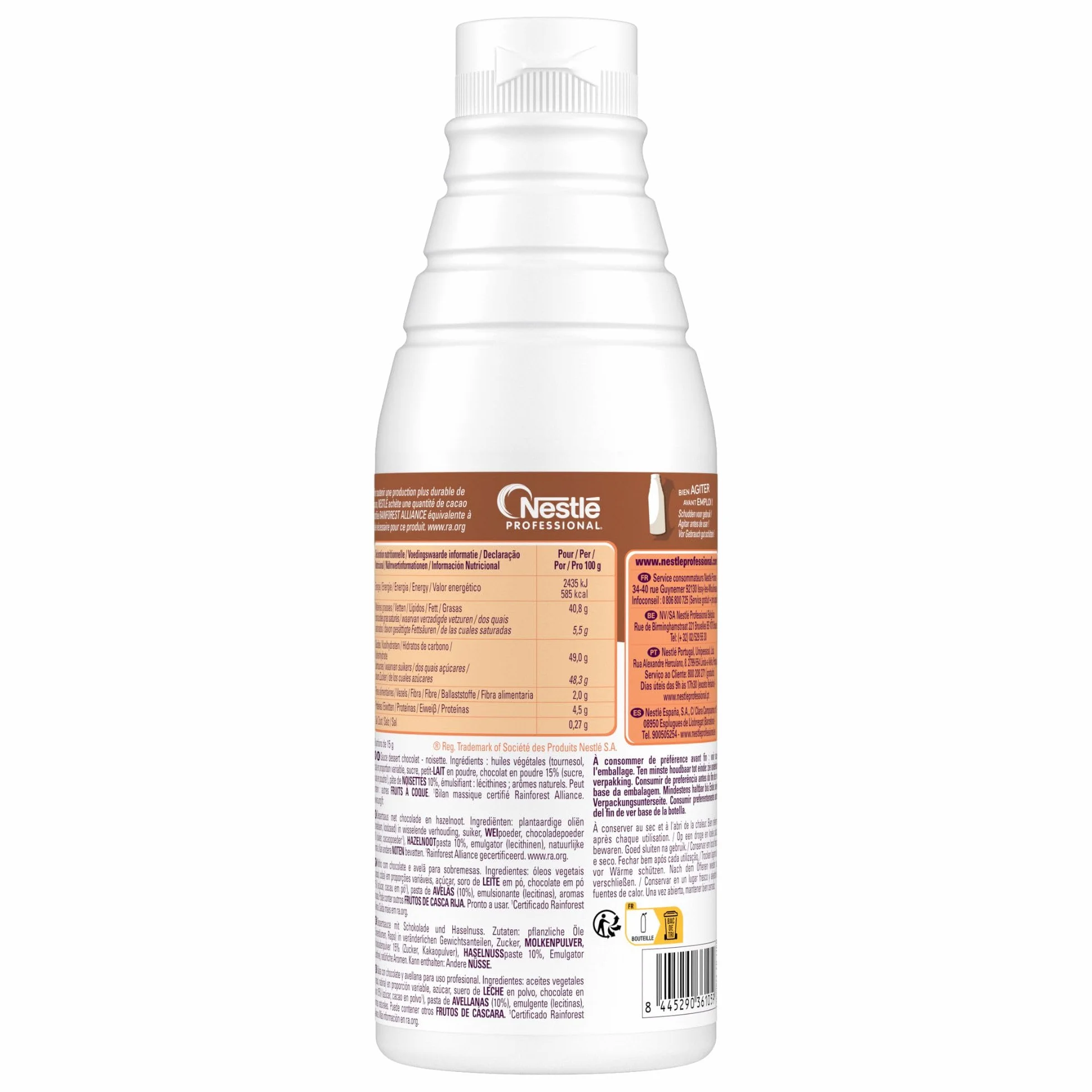 NESTLÉ DOCELLO Sauce Sensation Choconut - Sauce Dessert Chocolat-Noisette - Cacao Certifié Rainforest Alliance - Aide à la Pâtisserie, Topping, Nappage Gâteau, Coulis - Bouteille Squeeze - 750g