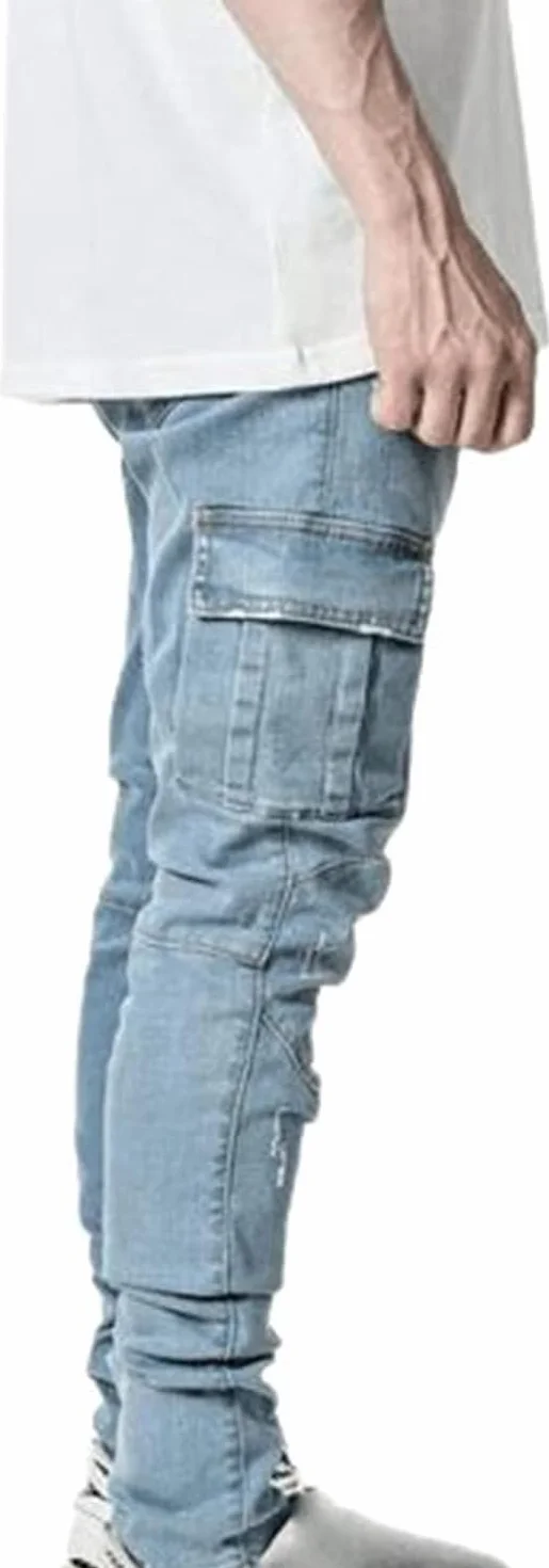 Jeans pour Homme Pantalon Denim Slim Travail Hip-hop Vintage