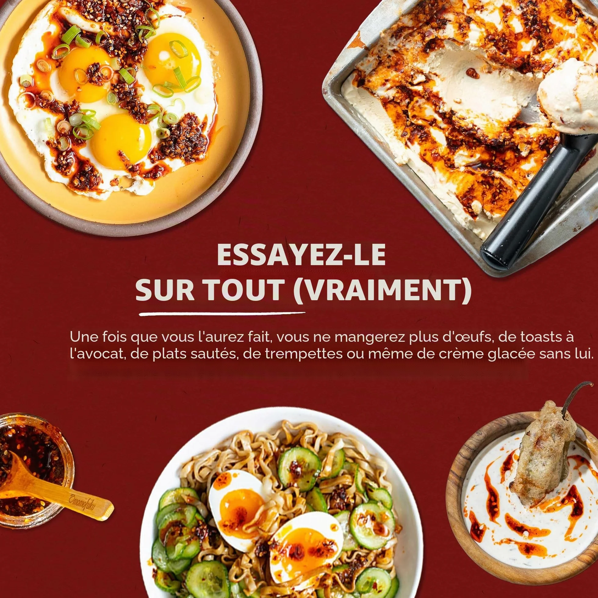 Momofuku Extra Spicy Chili Crunch par David Chang, (150 g) Huile à l'ail croquant et aux échalotes, croustillant pour la cuisson comme sauce ou garniture