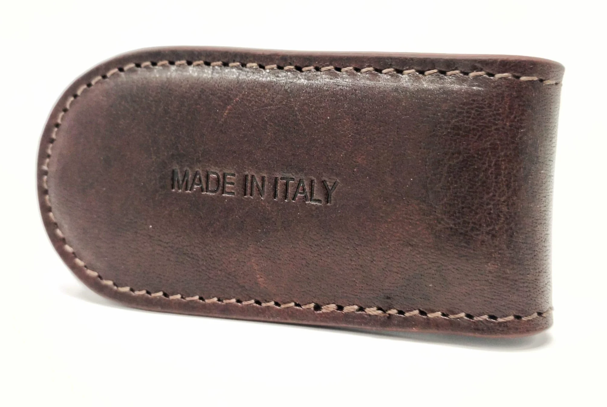Mauro Pelletteria Porte-Billets Homme Cuir Magnétique Double Couture Fabriqué Italie Noir