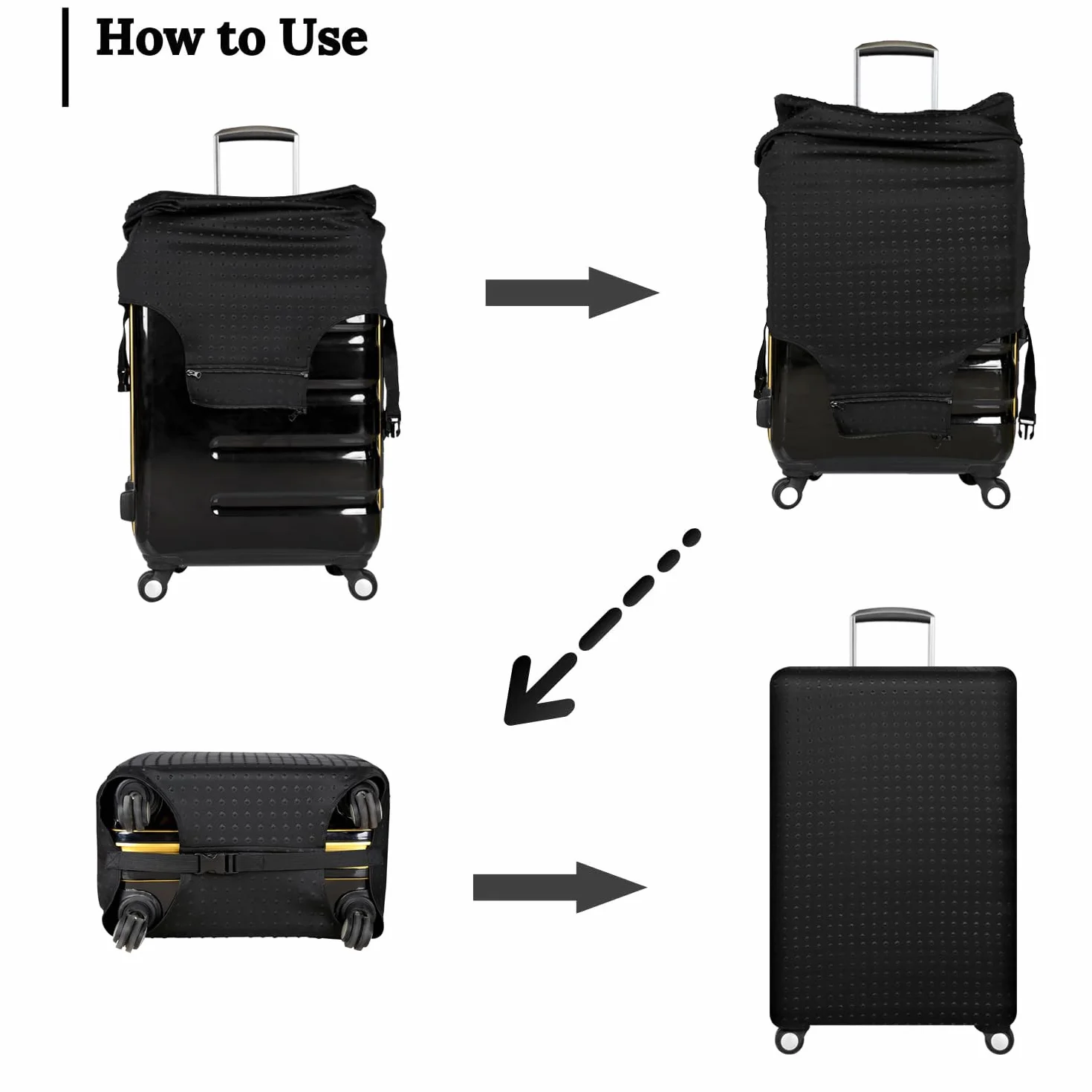 Housses de Protection pour Valises Lavable en Élasthanne Taille XL