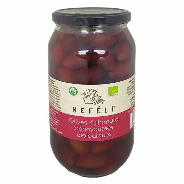 Epicerie salée NEFÉLI - Olives noires Kalamata dénoyautées 970g - unité