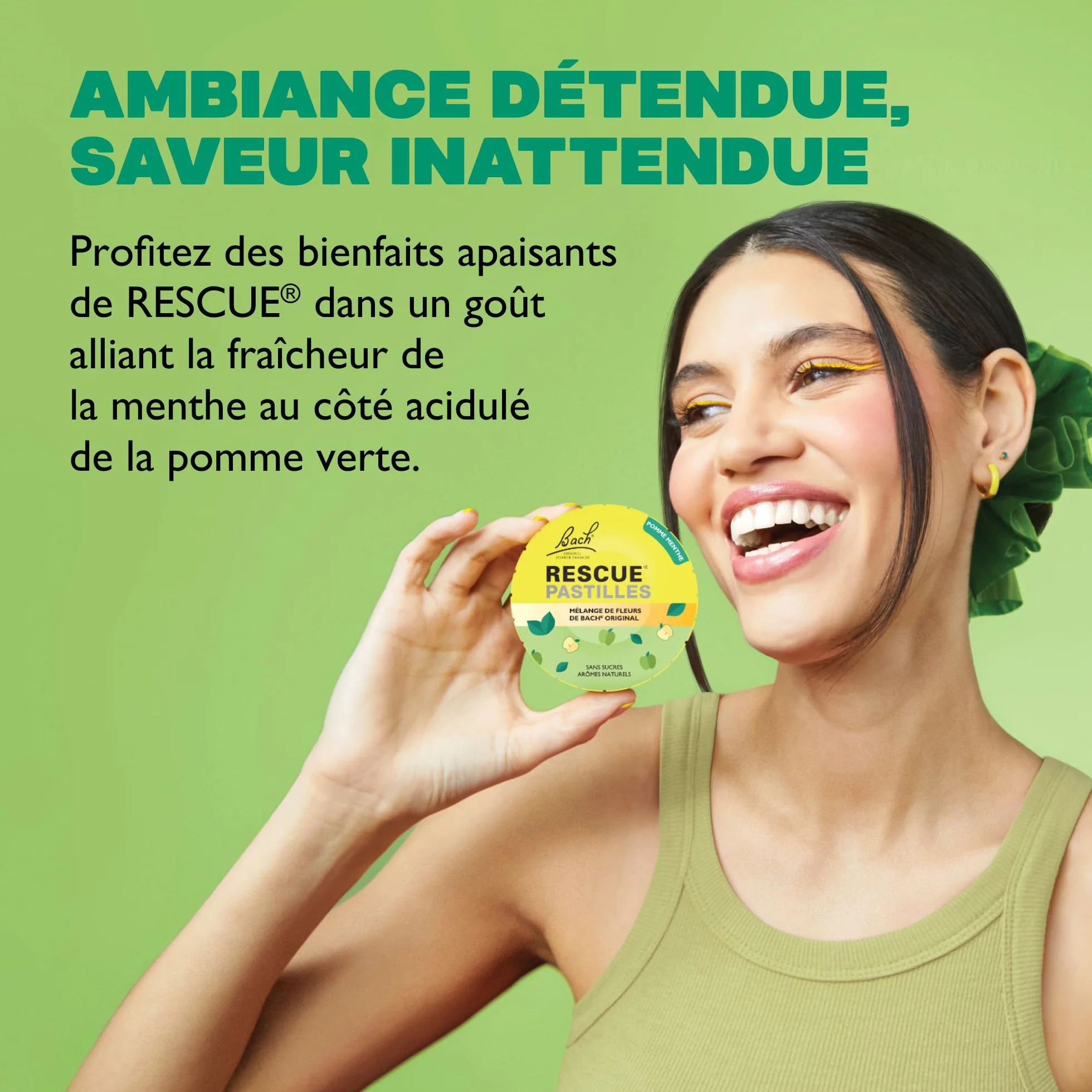 RESCUE Pastilles goût Pomme Menthe 5 Fleurs de Bach Original 50g Bien-être émotionnel