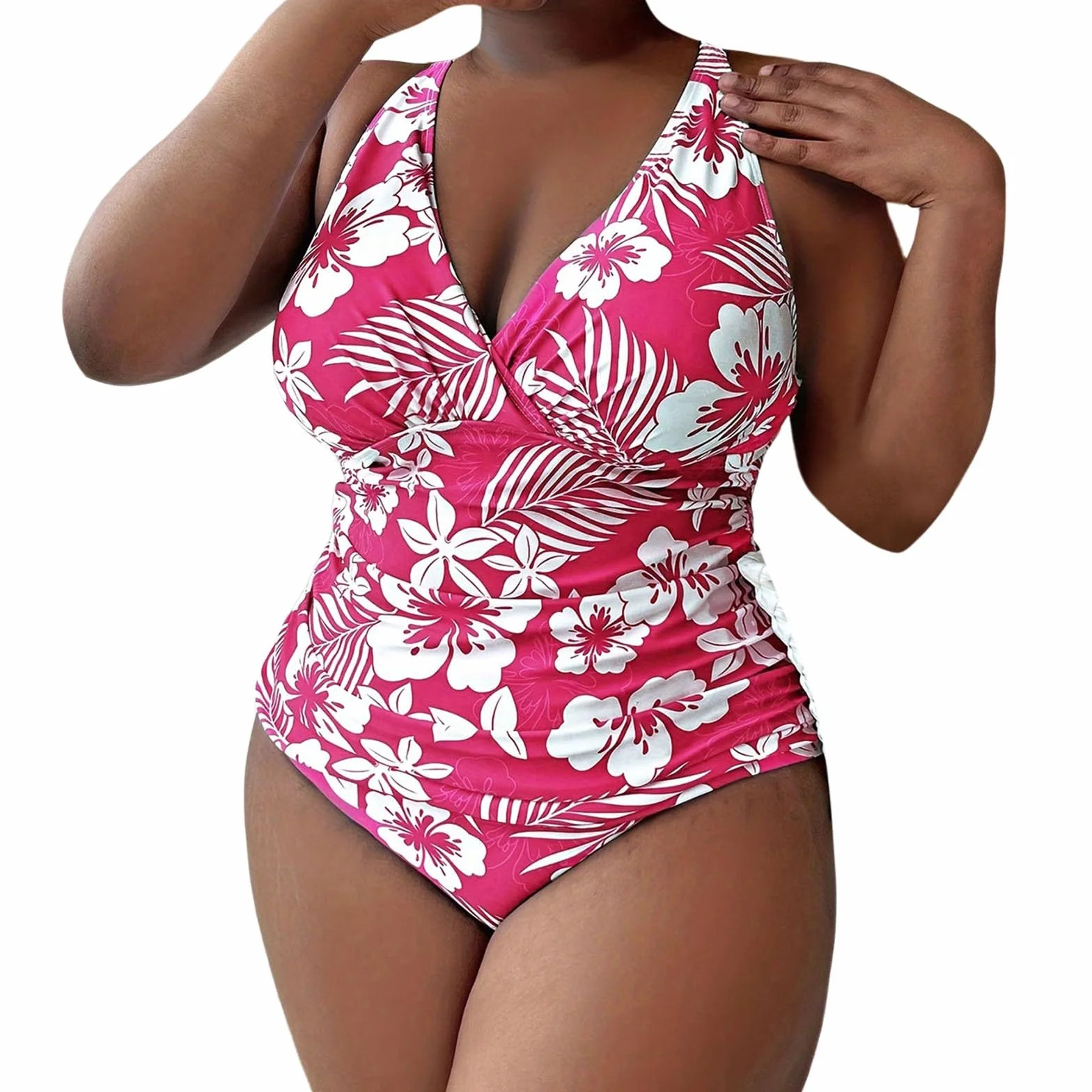Monokinis Grande Taille Ventre Plat Maillot de Bain Gainant Push Up Contrôle du Ventre
