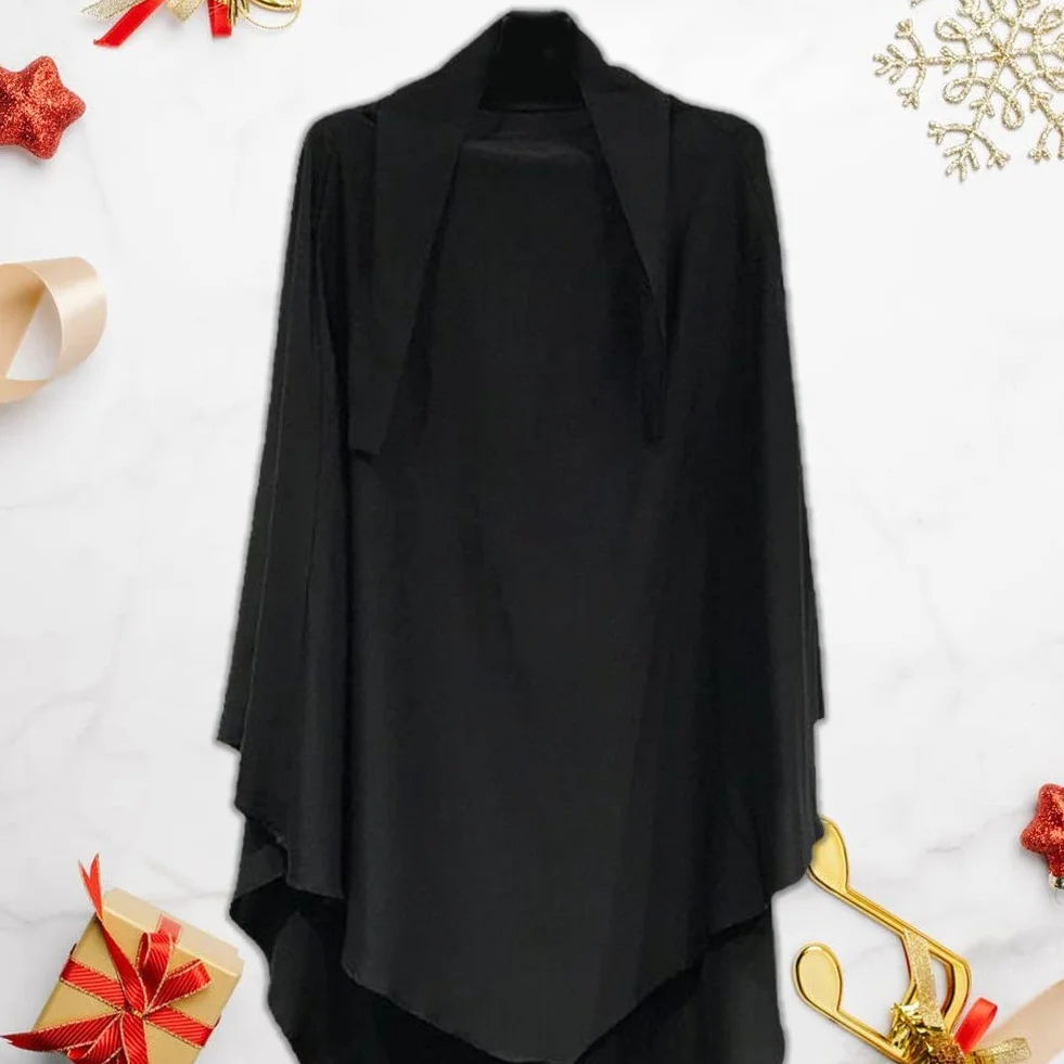 Formel Long Hijab Abaya One-Piece Loose Half Cover Ramadan Eid Prayer Tissu pour Les Femmes