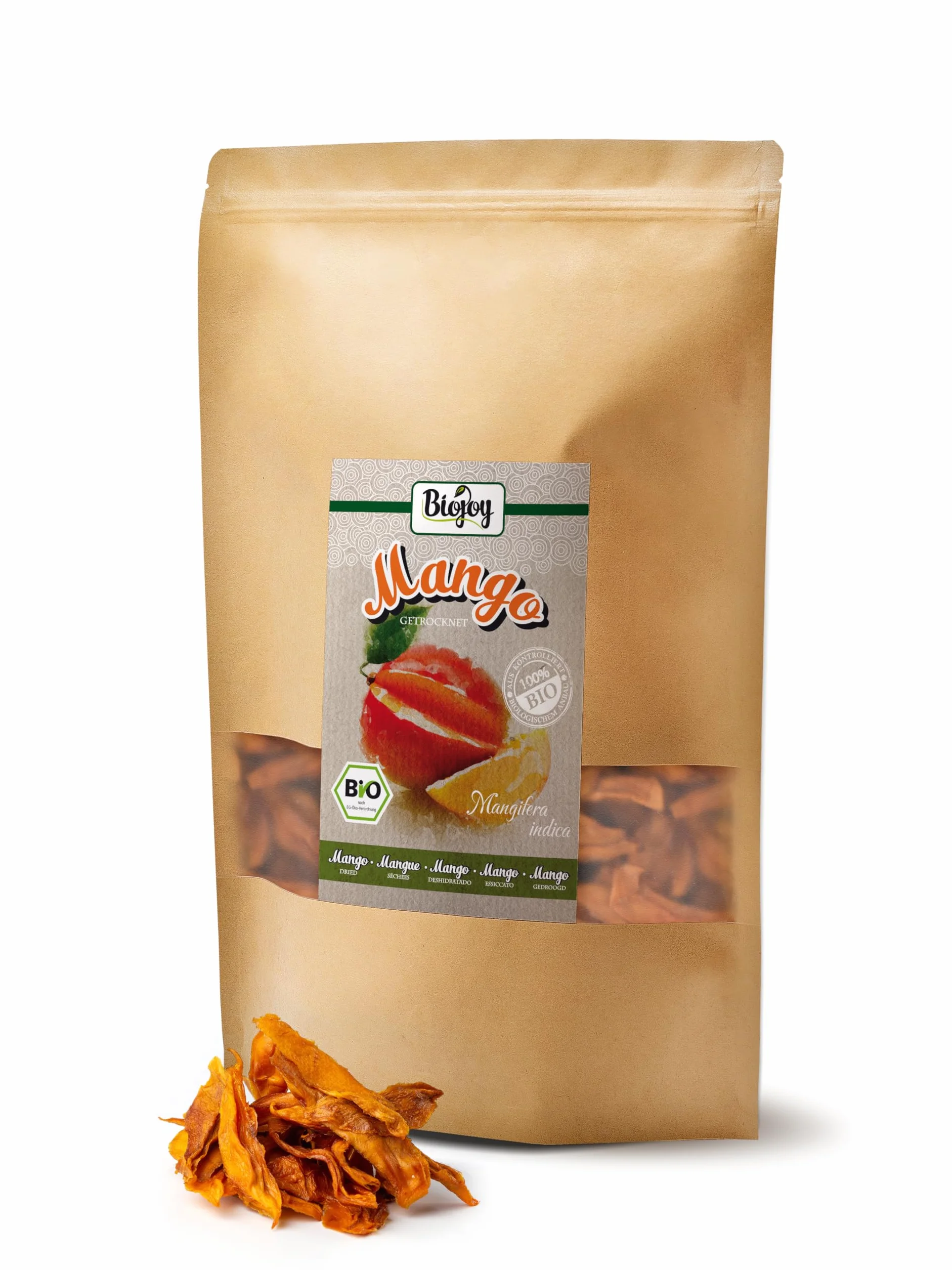 Biojoy Mangue séchée BIO (1 kg), variété Brooks, non sulfurée