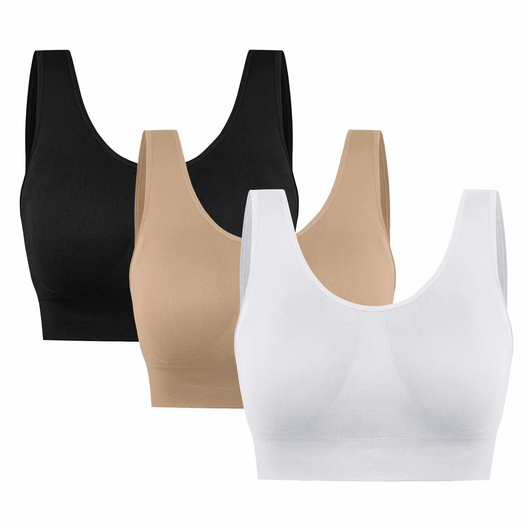 Soutien Gorge de Sport Yoga Femme sans Armature Bralette Rembourré Respirant