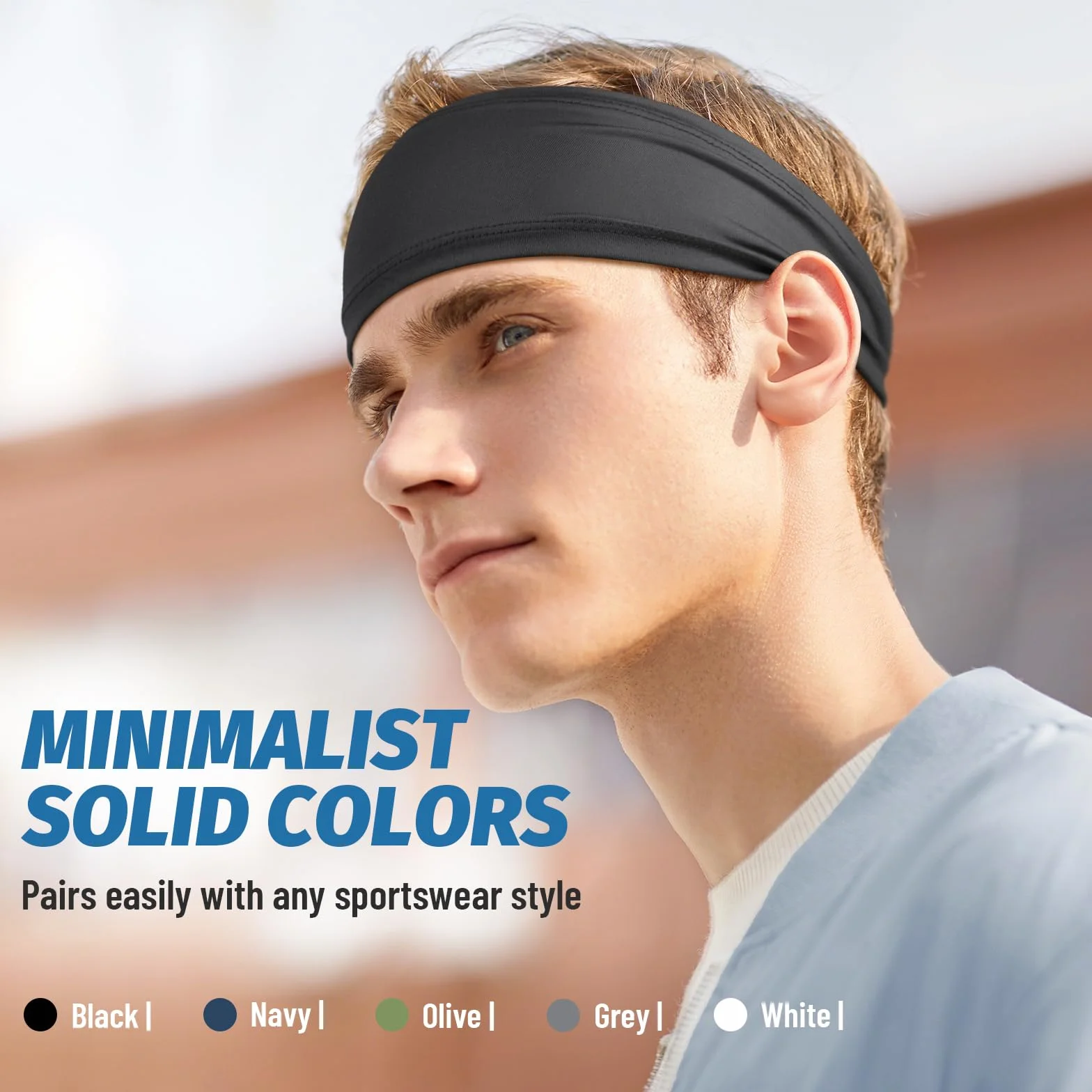 Bandeau Cheveux Homme Femme 5 Pcs Serre Tete Anti Transpiration Bandana Élastique Sport Headband Tennis Football Basketball Gym Cyclisme