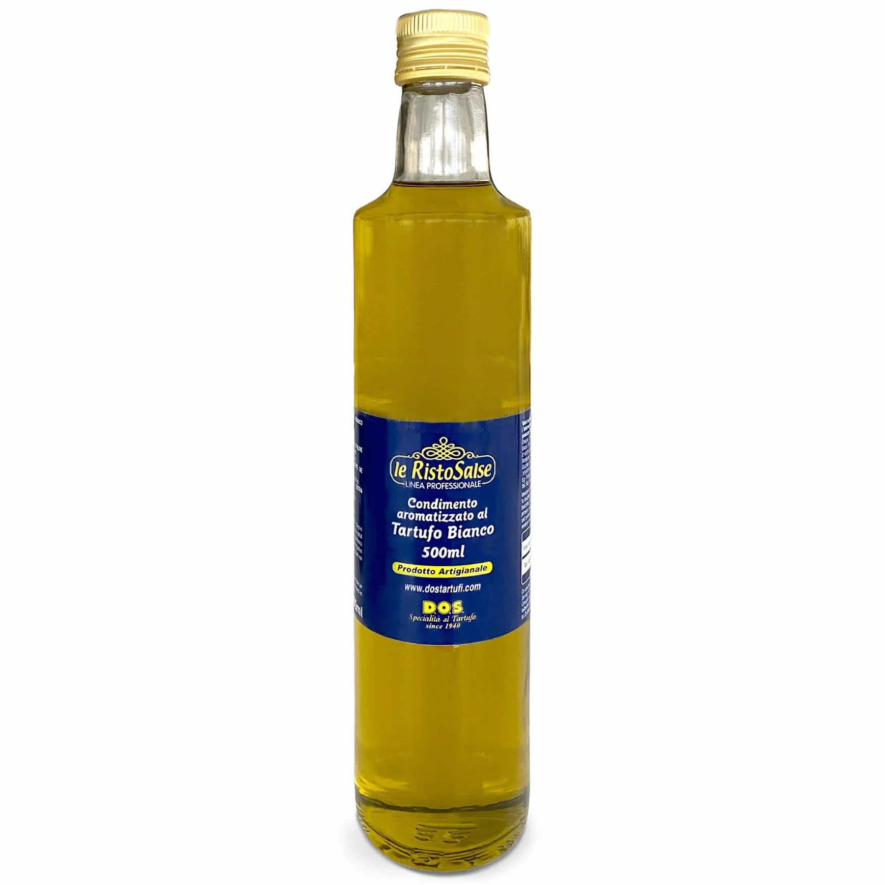 DOS Tartufi - Huile D'Olive Extra Vierge À La Truffe Blanche 500 ml | Goût Intense | Sans Conservateurs Ni Colorants | Pour Chefs Professionnels | Produit Artisanal, Vert Intense