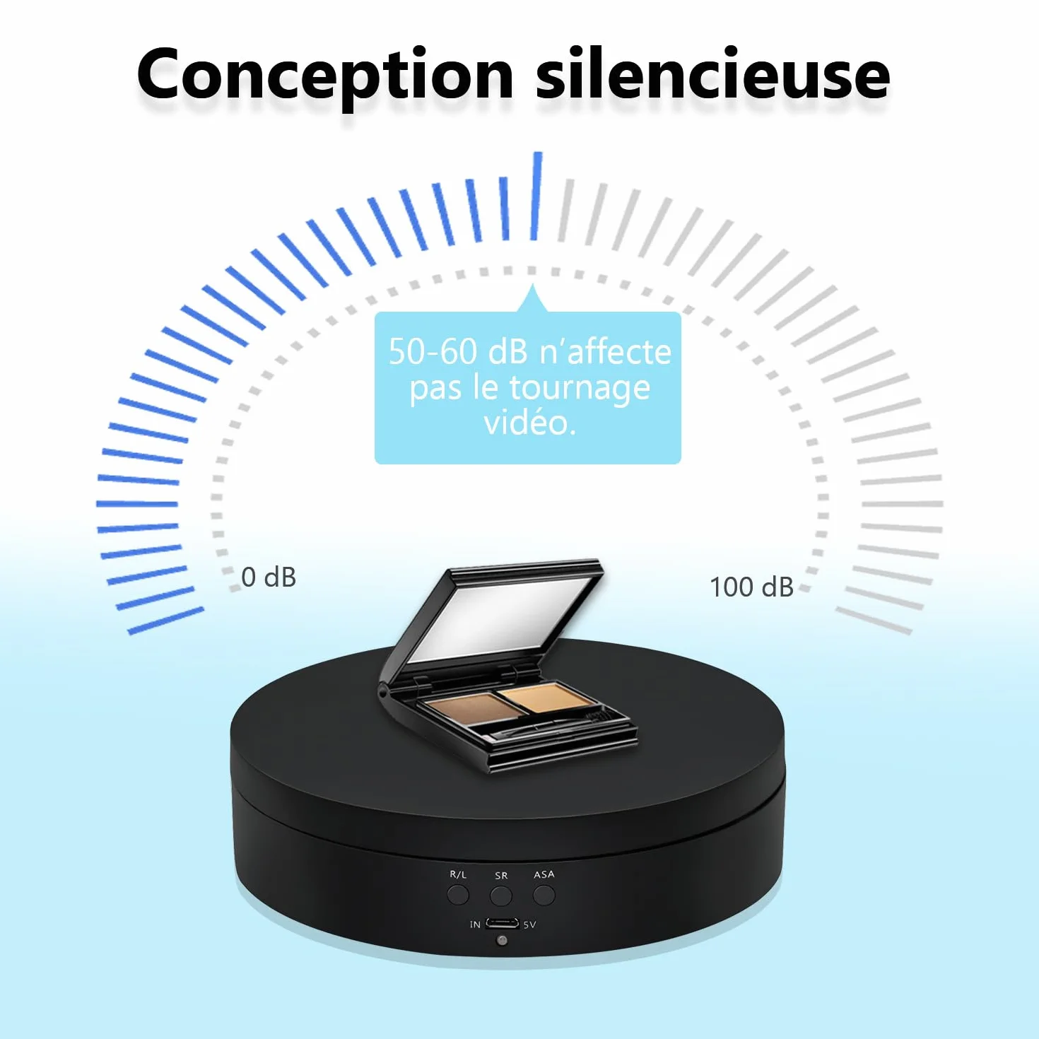 Mcbazel Présentoir Rotatif 360° 3KG Table Tournante Motorisée pour Photographie Bijoux Montres
