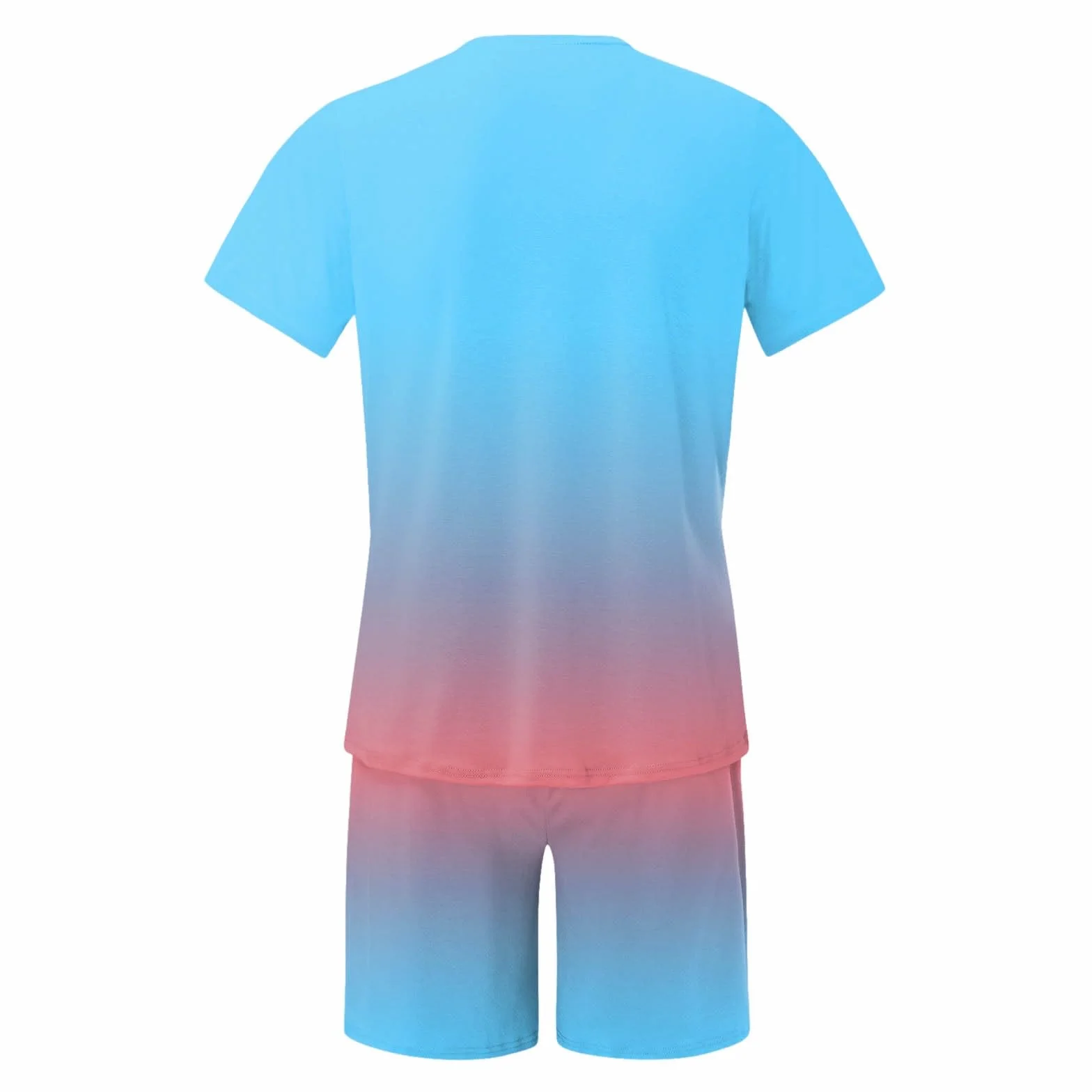 Ensemble Homme 2 Pièces T-Shirt Short Manches Courtes Tenue Survêtement Décontracté Plage Vacances