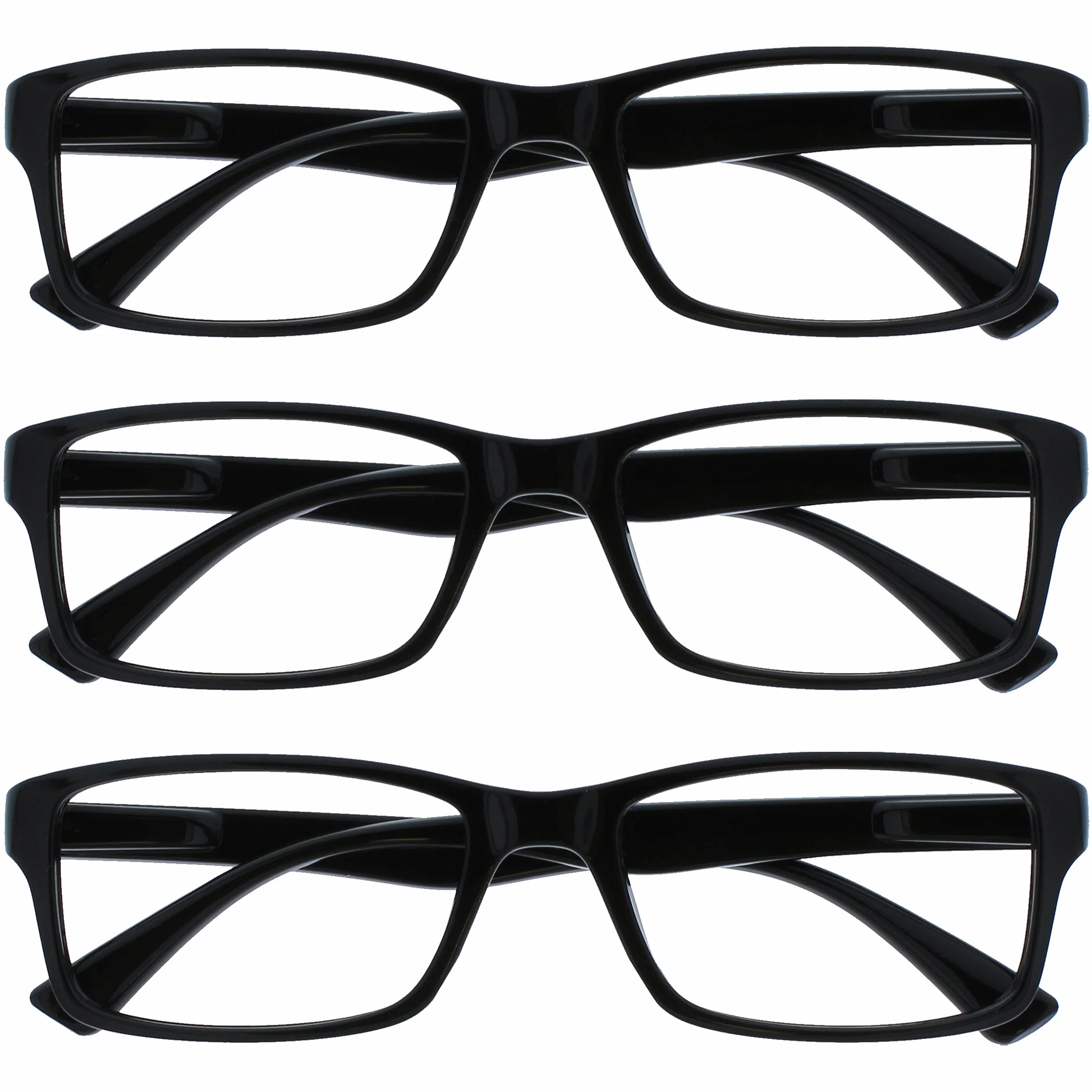 OPULIZE Lunettes De Lecture Noir Pack 3 Hommes Femmes +1,50 UVR3092BK