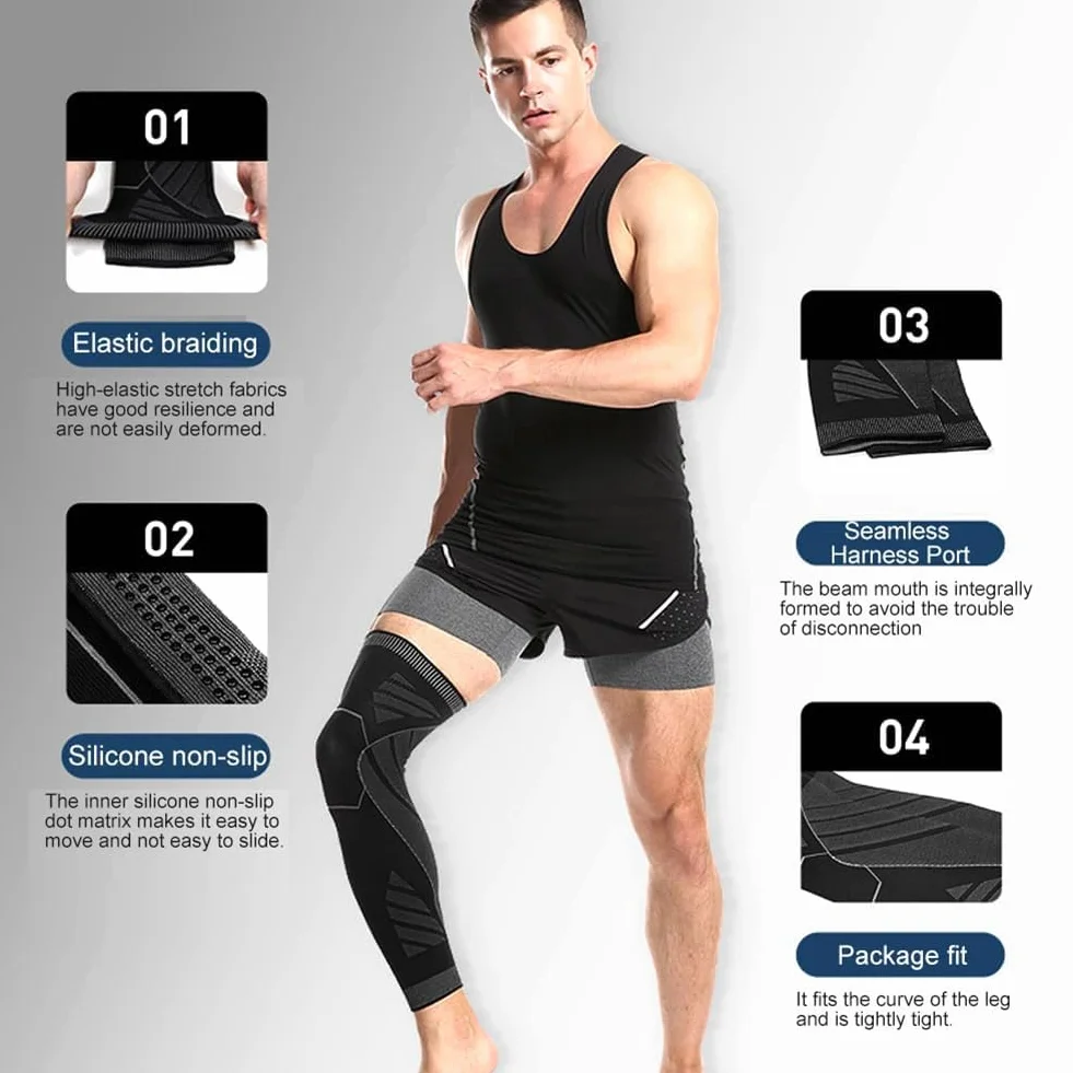 Flytex Manchons de compression jambe genou sport soulagement douleur