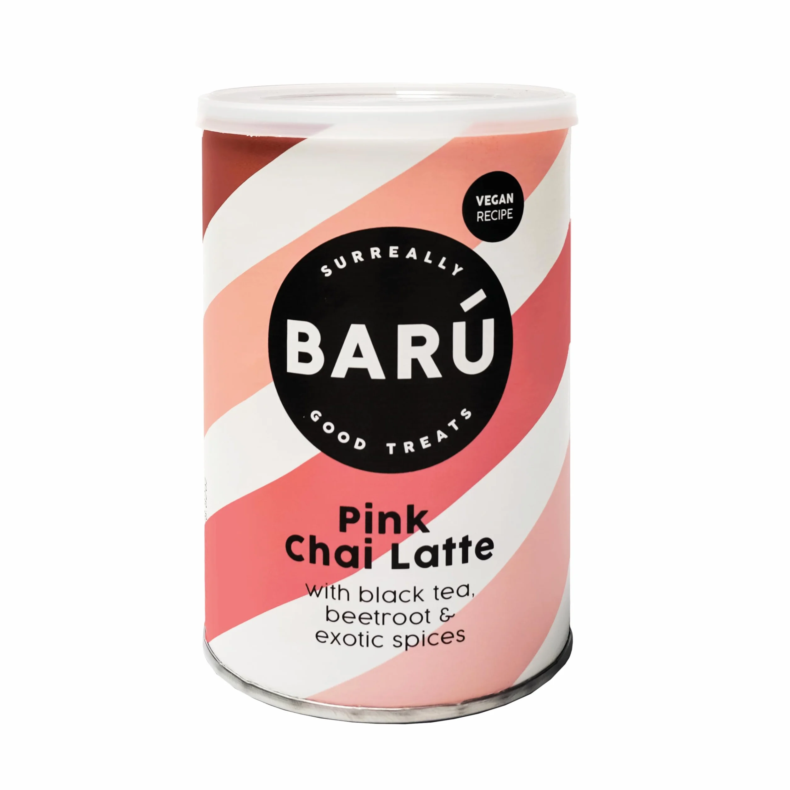 Barú Pink Chai Latte – Pack de 4 x 250 g – Préparation instantanée au thé noir, épices & betterave – Vegan, naturel, sans arômes artificiels – 48 tasses – Fait main en Belgique