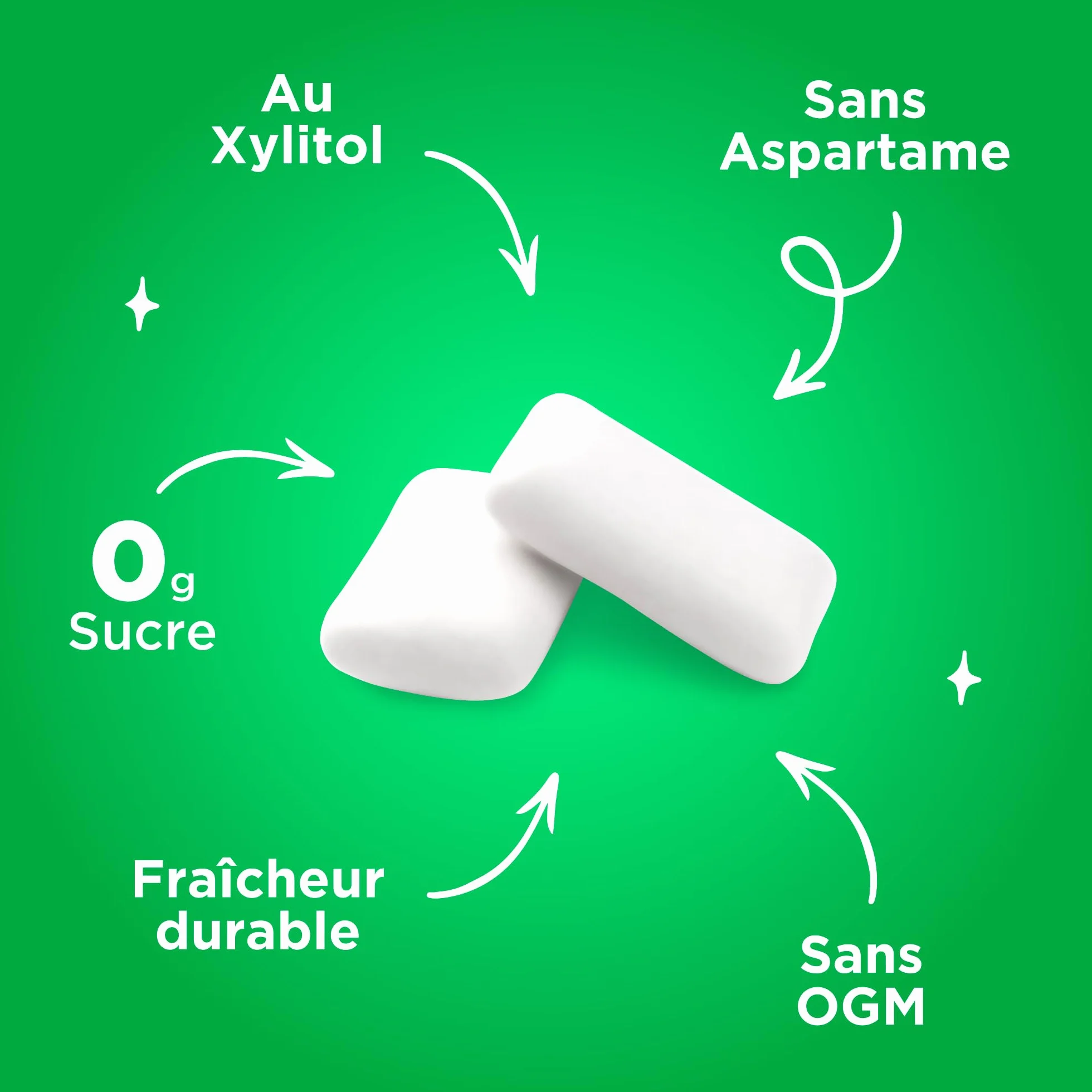 PUR Gum Sans Sucre Au Xylitol Végétalien Sans Aspartame Sans Gluten Goût Spearmint 55 Pièces