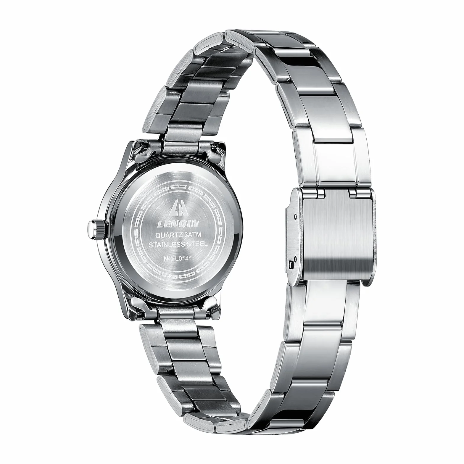 LN LENQIN Montre Femme Acier Inoxydable Quartz Étanche 30M Aiguilles Lumineuses