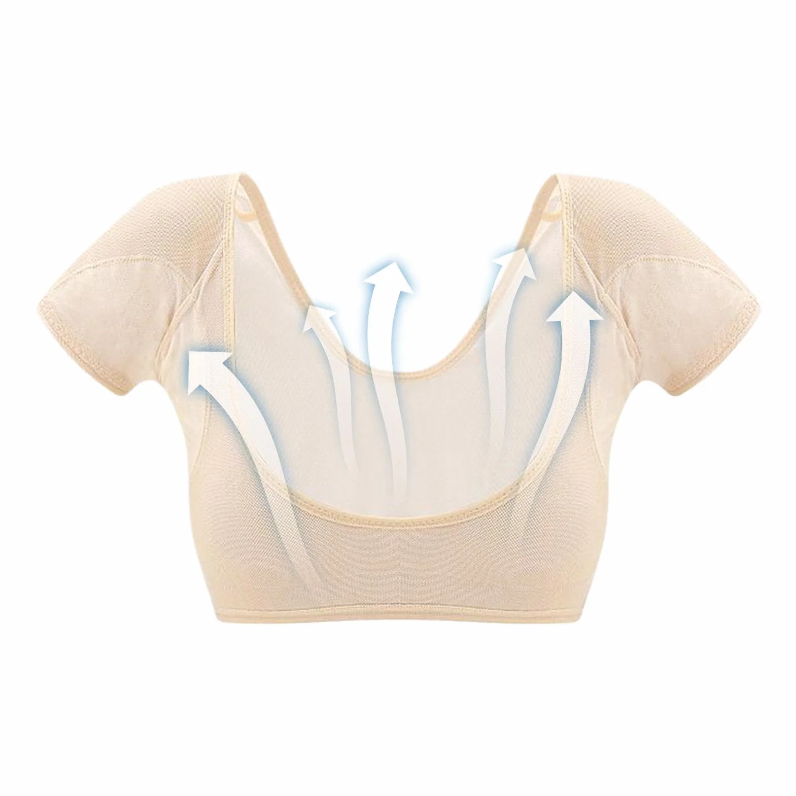 Gilet anti-transpirant à manches courtes pour femme lavable réutilisable séchage rapide