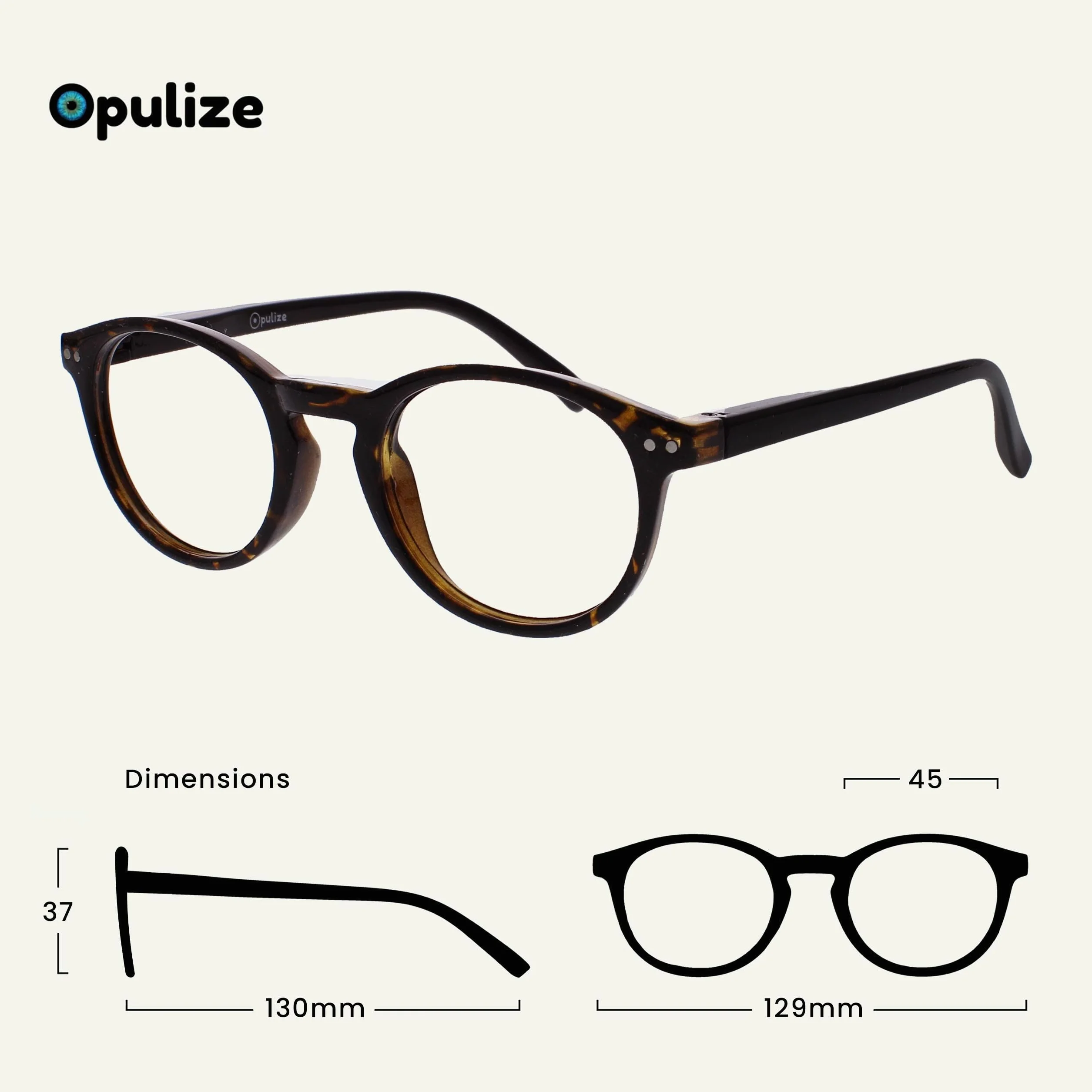 Lunettes De Lecture Opulize Zen +3,00 Marron Écaille Petit Hommes Femmes