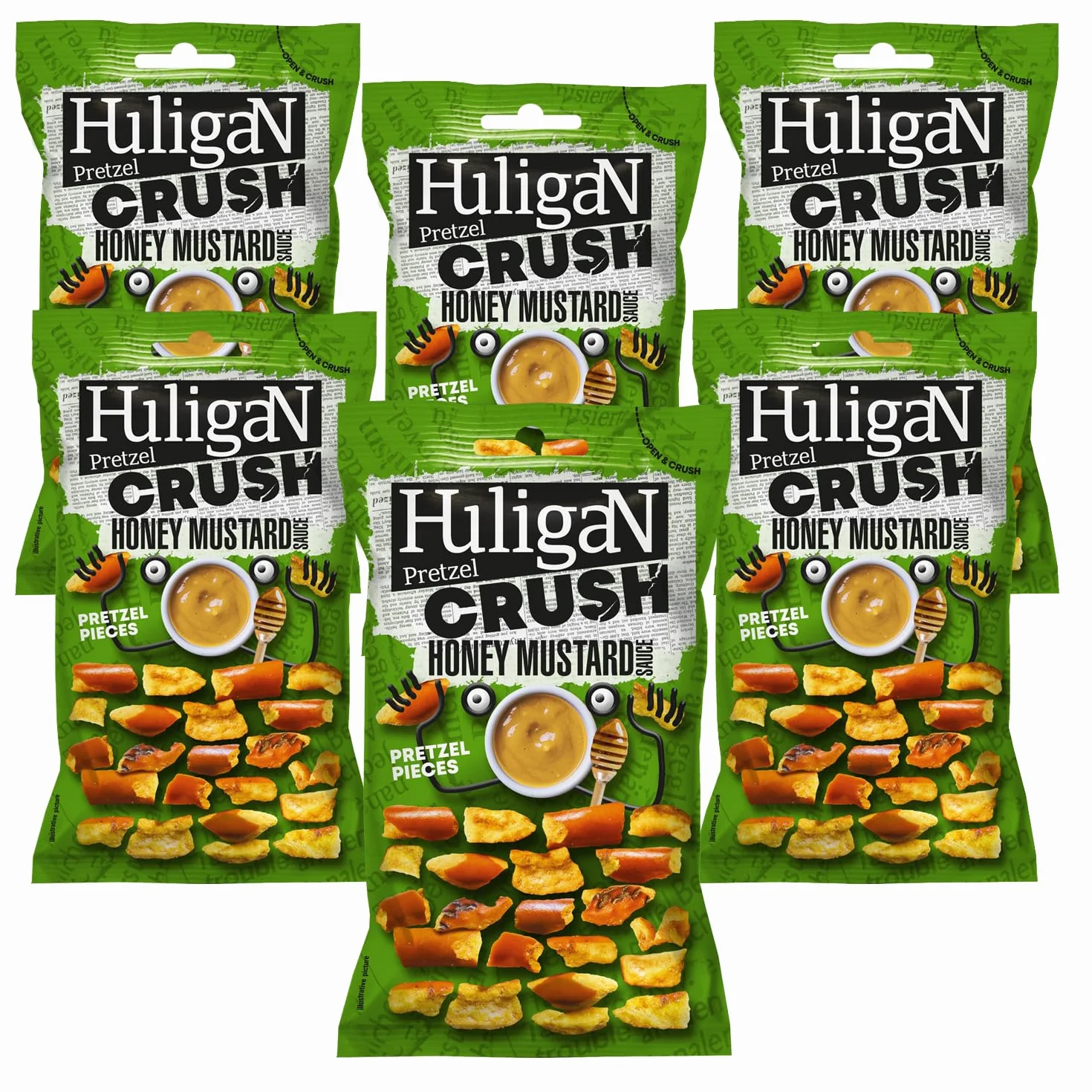 Huligan Bretzel Pieces Miel Moutarde 65 g Lot de 6