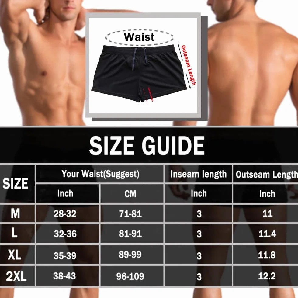 Short de Sport Coton 3 Pouces Hommes Musculation Entraînement