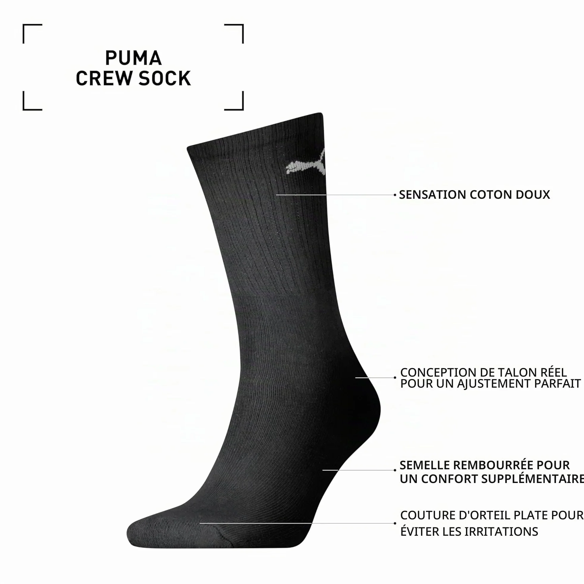 PUMA Chaussettes Lot de 5 Mixte