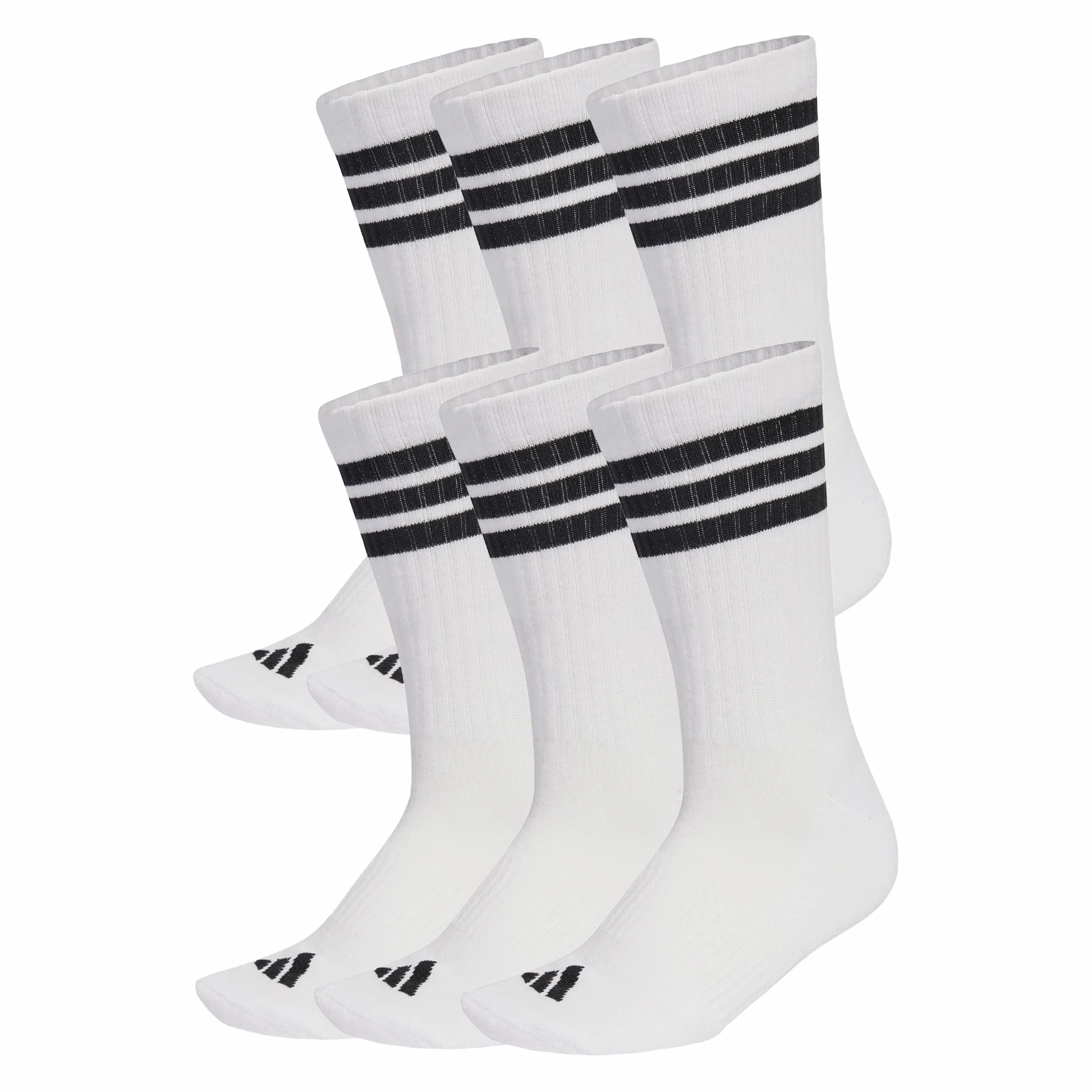 adidas Chaussettes mi-mollet rembourrées Essentials 3 bandes 6 paires