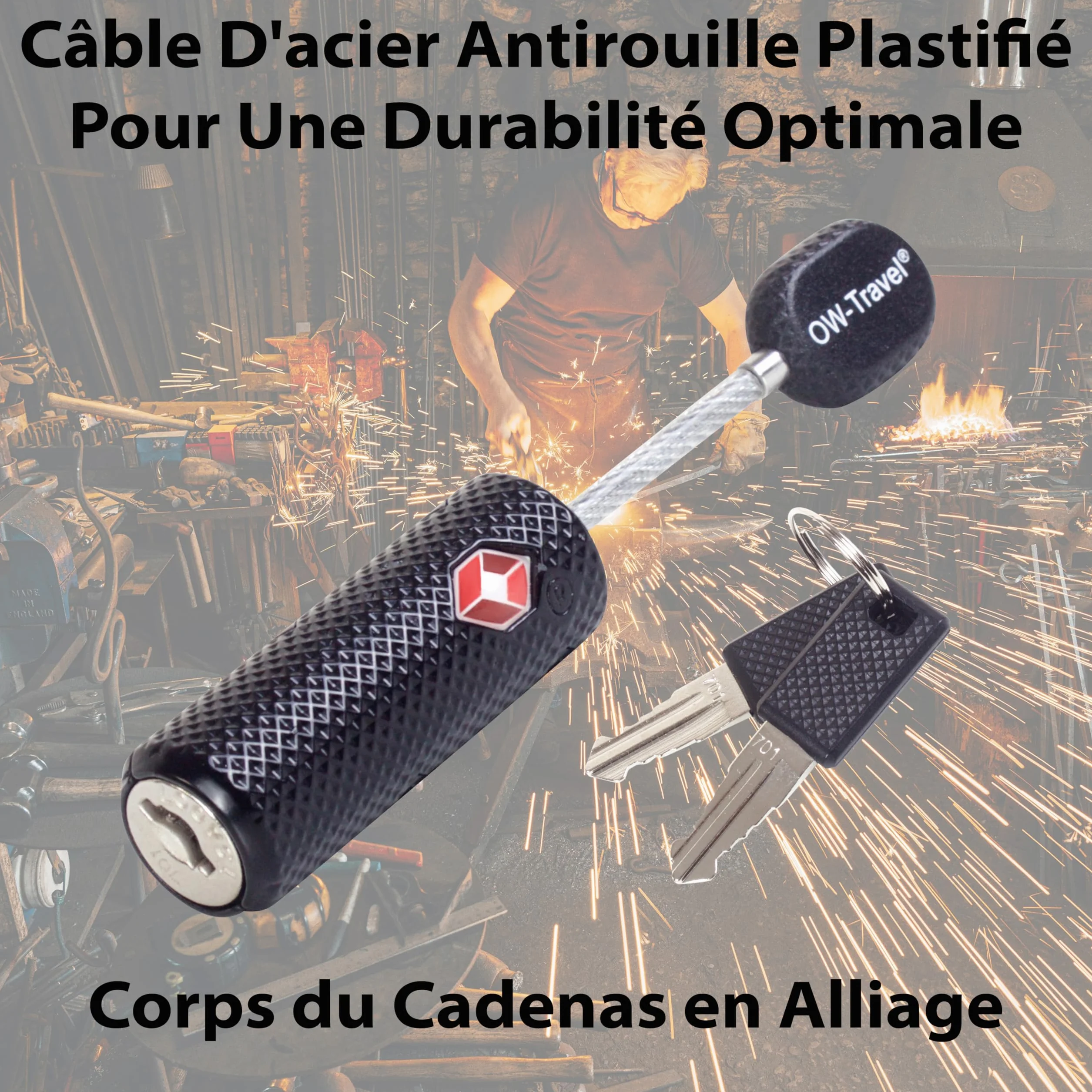 Cadenas Cable TSA 007 pour Valise Bagages Antivol Voyage