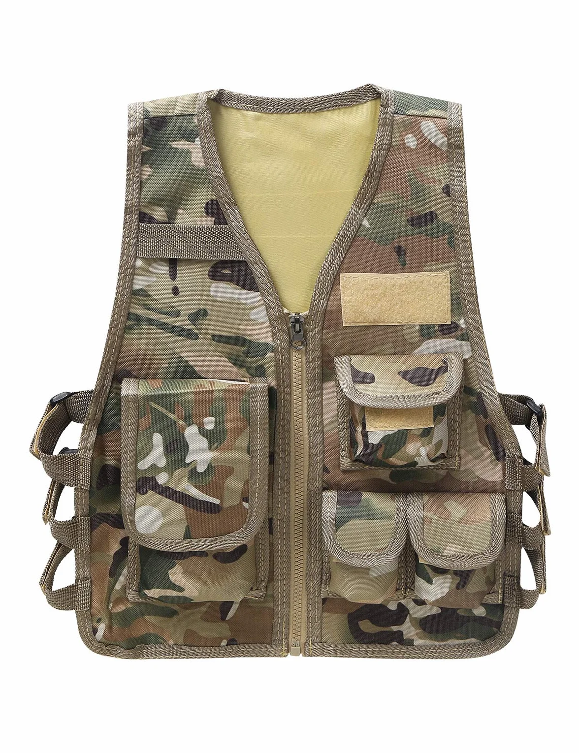 Gilet Militaire Adjustable Vêtement Combat Training Veste Extérieure Multi-Poches 5-14 Ans