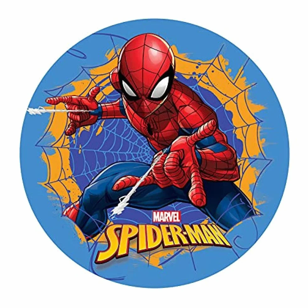Dekora - Decoration Gateau Anniversaire Feuille Azyme de Spiderman - 20 cm Diametre, Multicolore, Taille Unique