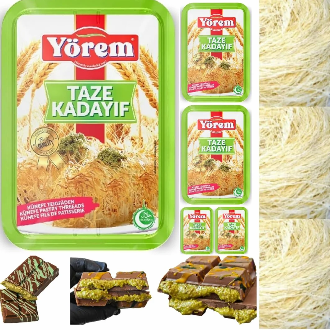Oz Kadayıf Lot de 5 fils de pâte très fins taze kadayıf 500 g avec Pufai Grocery