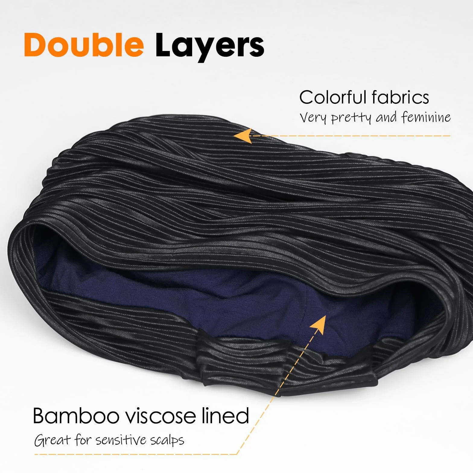 Alnorm Turban plissé Coiffes de Chimio pour Femmes