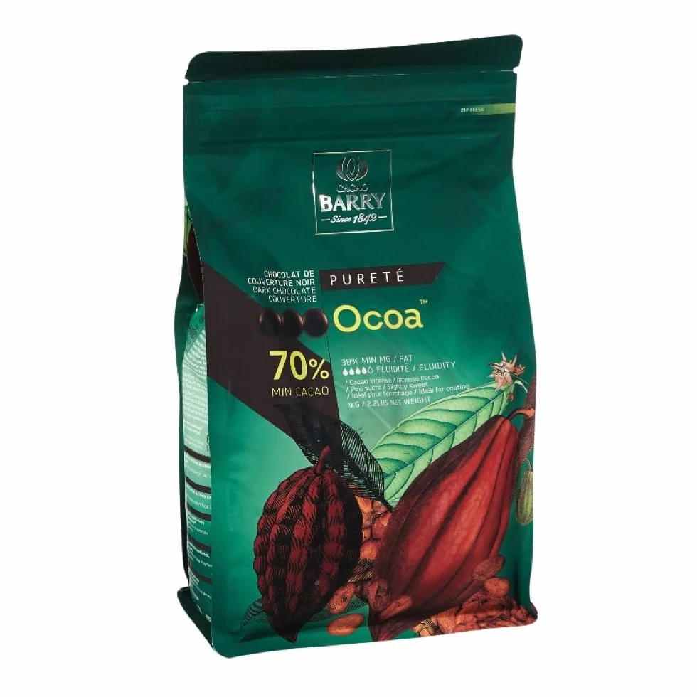 CHOCOLAT BARRY ORIGINE OCOA Chocolat de Couverture Noir 70% de la Gamme Pureté /1KG
