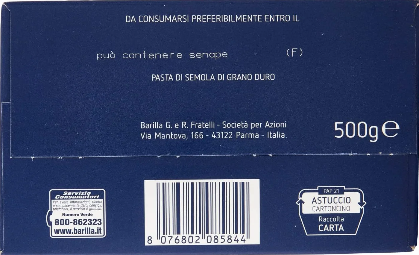 Barilla Mezze Maniche Rigate N. 84 11 x 500 g = 5500 g